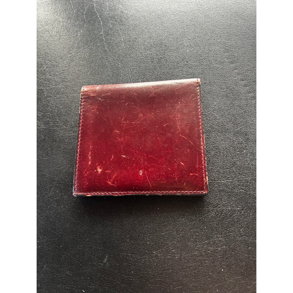 Vintage Etienne Aigner Burgundy Oxblood Leather Wallet Card Case Bi - Picture 3 of 4